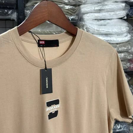 Camiseta Estampada Diesel cor Bege