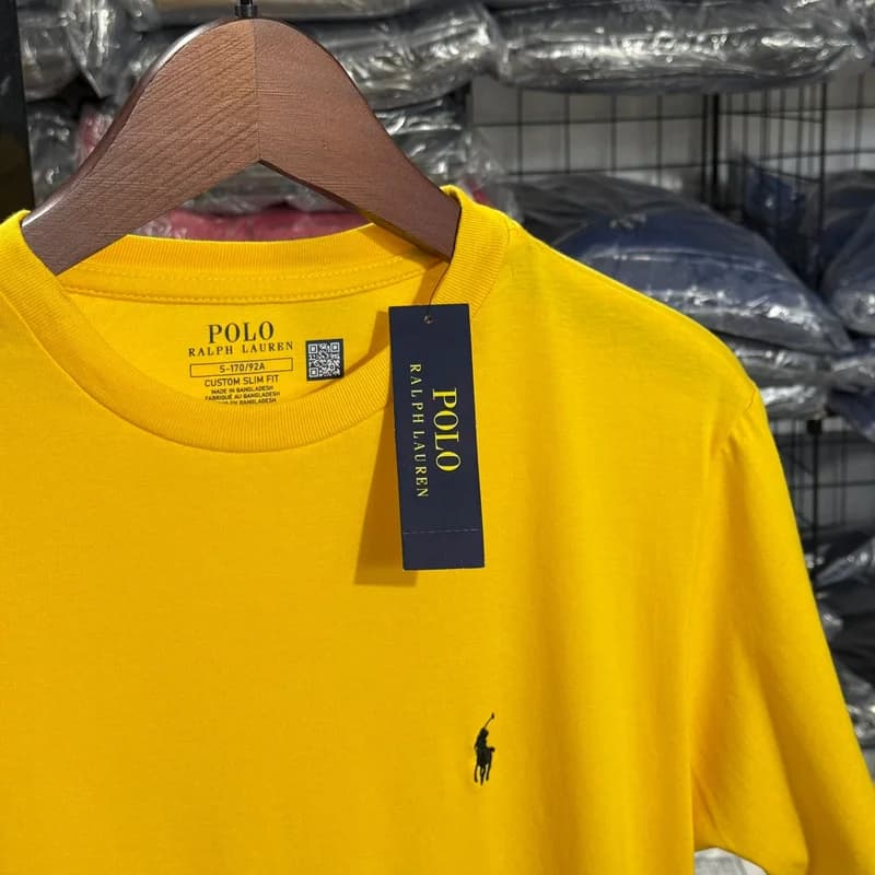 Camiseta Basica Ralph Lauren cor Amarela — imagem 1 de 3